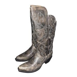 Lucchese Women's Black Tall Mosaic Cowboy Western Boots  SZ 7 NWOB Cowgirl